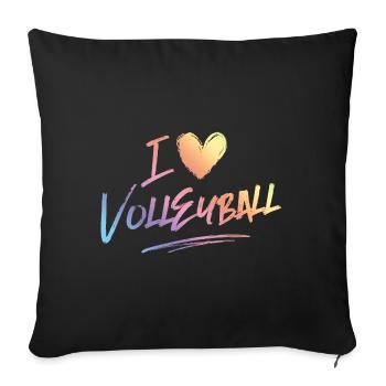 I love volleyball - Sofa pillowcase 17,3'' x 17,3'' (45 x 45 cm) - black - Front