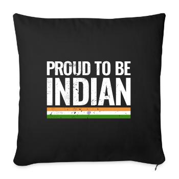 Fier d’être Indian Indian Flag India - Housse de coussin décorative 45 x 45 cm - noir - Devant