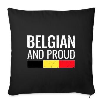 Belgian and proud Belgian flag - Sofa pillowcase 17,3'' x 17,3'' (45 x 45 cm) - black - Front