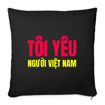 J'aime les vietnamiens - Housse de coussin décorative 45 x 45 cm - noir - Devant