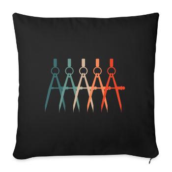 Architecte - Housse de coussin décorative 45 x 45 cm - noir - Devant