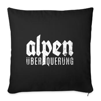 Crossing the Alps - outdoor hiking biking - Sofa pillowcase 17,3'' x 17,3'' (45 x 45 cm) - black - Front
