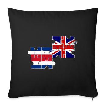 Costa Rica Great Britain Flag - Sofa pillowcase 17,3'' x 17,3'' (45 x 45 cm) - black - Front