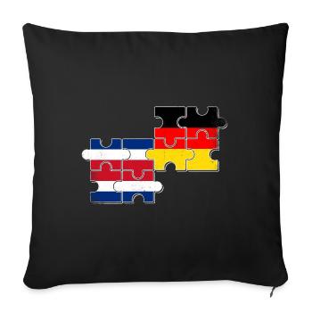 Costa Rica Deutschland Flagge - Sofakissenbezug 45 x 45 cm - Schwarz - Vorne