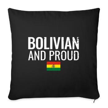 Bolivien et fier Bolivie drapeau bolivien - Housse de coussin décorative 45 x 45 cm - noir - Devant
