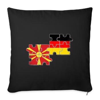 North Macedonia Germany Flag - Sofa pillowcase 17,3'' x 17,3'' (45 x 45 cm) - black - Front