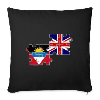 Antigua and Barbuda Great Britain Flag - Sofa pillowcase 17,3'' x 17,3'' (45 x 45 cm) - black - Front