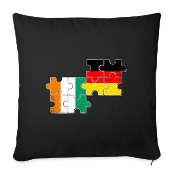 Elfenbeinküste Deutschland Herzschlag Flagge - Sofakissenbezug 45 x 45 cm - Schwarz - Vorne