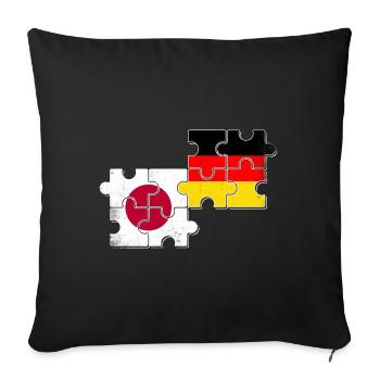 Japan Deutschland Flagge Japaner - Sofakissenbezug 45 x 45 cm - Schwarz - Vorne
