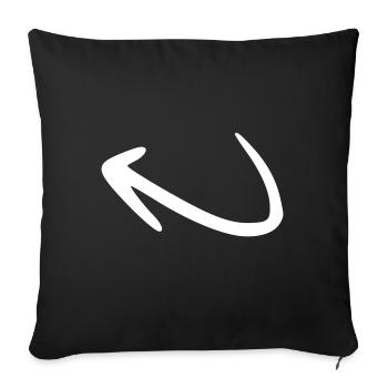 Arrow drawing sketch white - Sofa pillowcase 17,3'' x 17,3'' (45 x 45 cm) - black - Front