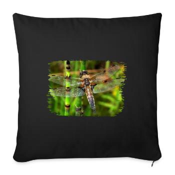 Dragonfly ist ein fliegender Künstler. - Sofakissenbezug 45 x 45 cm - Schwarz - Vorne
