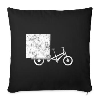 Vélo cargo pour le transport et les loisirs - Housse de coussin décorative 45 x 45 cm - noir - Devant
