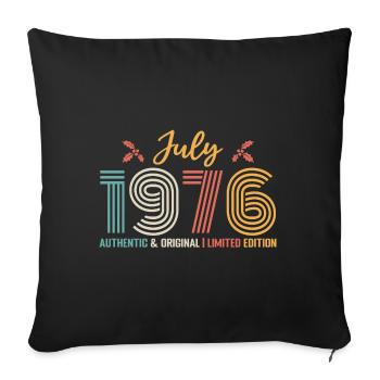 July 1976 Birthday July 1976 July - Sofa pillowcase 17,3'' x 17,3'' (45 x 45 cm) - black - Front