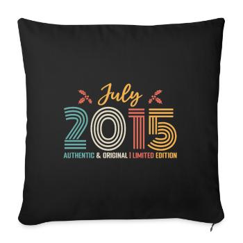 July 2015 Birthday July 2015 July - Sofa pillowcase 17,3'' x 17,3'' (45 x 45 cm) - black - Front