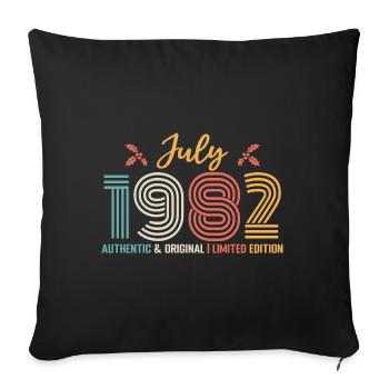 July 1982 Birthday July 1982 July - Sofa pillowcase 17,3'' x 17,3'' (45 x 45 cm) - black - Front