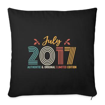 July 2017 birthday July 2017 July - Sofa pillowcase 17,3'' x 17,3'' (45 x 45 cm) - black - Front
