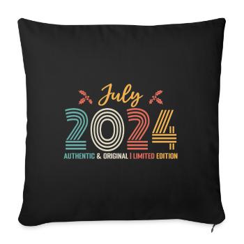 July 2024 Birthday July 2024 July - Sofa pillowcase 17,3'' x 17,3'' (45 x 45 cm) - black - Front