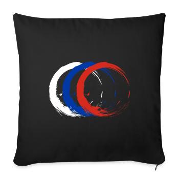 Circle brush flag russia flag colors vector - Sofa pillowcase 17,3'' x 17,3'' (45 x 45 cm) - black - Front