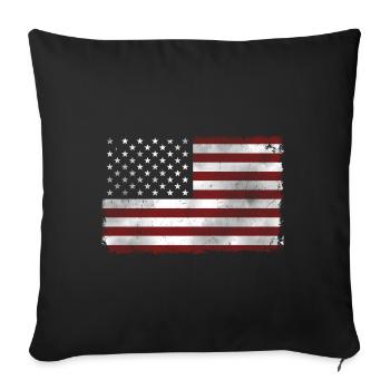 Drapeau américain - Housse de coussin décorative 45 x 45 cm - noir - Devant