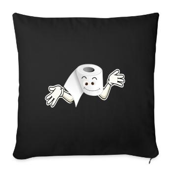 Papier toilette à perte - Housse de coussin décorative 45 x 45 cm - noir - Devant