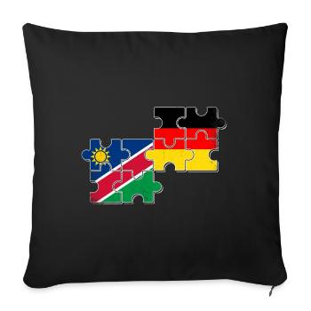 Namibia Deutschland Freunde Namibisch Deutsch - Sofakissenbezug 45 x 45 cm - Schwarz - Vorne