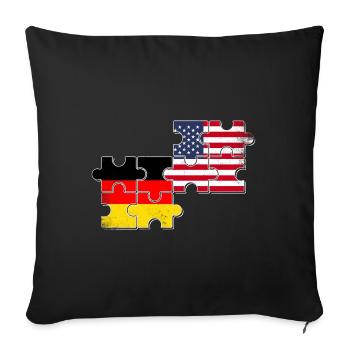 Allemagne USA Drapeau Américain Allemand - Housse de coussin décorative 45 x 45 cm - noir - Devant