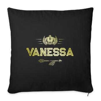 Vanessa - Sofakissenbezug 45 x 45 cm - Schwarz - Vorne
