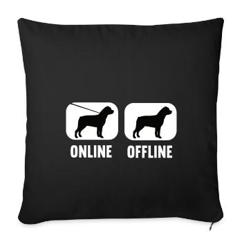 Online Offline Rottweiler Rottie Rottieowner - Sofa pillowcase 17,3'' x 17,3'' (45 x 45 cm) - black - Front