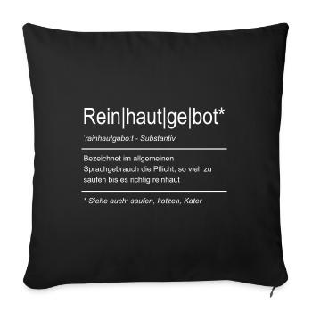 Reinheitsgebot - Saufen - Definition - Wortspiel - Sofakissenbezug 45 x 45 cm - Schwarz - Vorne