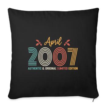 April 2007 Anniversary April 2007 Retro - Sofa pillowcase 17,3'' x 17,3'' (45 x 45 cm) - black - Front