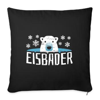 Eisbär Eisbaden Eisbad - Sofakissenbezug 45 x 45 cm - Schwarz - Vorne