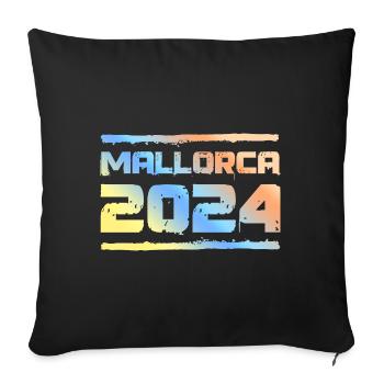 Mallorca 2024 Colorful - Sofa pillowcase 17,3'' x 17,3'' (45 x 45 cm) - black - Front