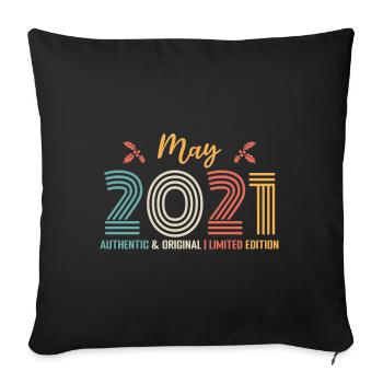May 2021 Anniversary May 2021 Retro - Sofa pillowcase 17,3'' x 17,3'' (45 x 45 cm) - black - Front