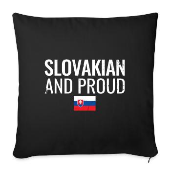Slovakian And Proud Slovakia Slovak Slovak - Sofa pillowcase 17,3'' x 17,3'' (45 x 45 cm) - black - Front