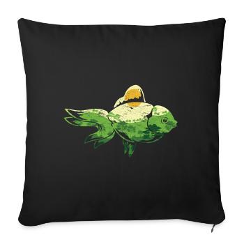 Forêt Nature Paysage Pêche Cadeau Poisson sucré - Housse de coussin décorative 45 x 45 cm - noir - Devant