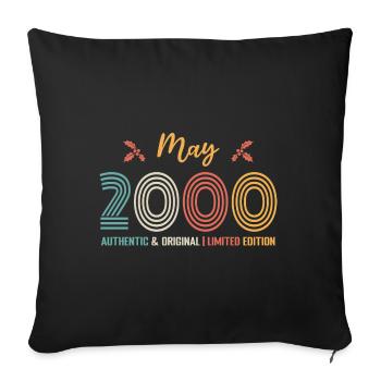 May 2000 Anniversary May 2000 Retro - Sofa pillowcase 17,3'' x 17,3'' (45 x 45 cm) - black - Front