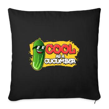 Cool As A Cucumber Vegan Design - Sofakissenbezug 45 x 45 cm - Schwarz - Vorne