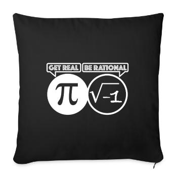 Devient réel, être rationnel | Pi, Racine, Mathématiques - Housse de coussin décorative 45 x 45 cm - noir - Devant