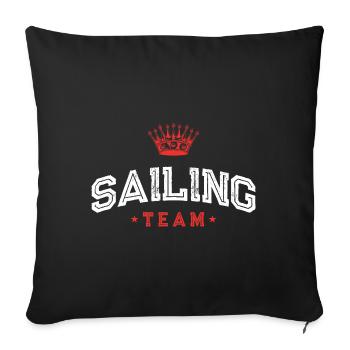 Équipe de voile - Housse de coussin décorative 45 x 45 cm - noir - Devant