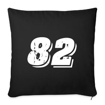 82 Zahl Symbol - Sofakissenbezug 45 x 45 cm - Schwarz - Vorne