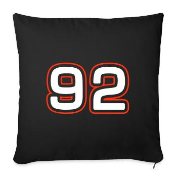 92 number symbol - Sofa pillowcase 17,3'' x 17,3'' (45 x 45 cm) - black - Front