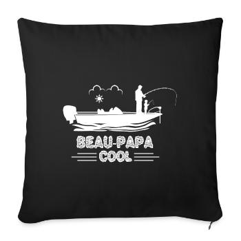 Beau-papa cool pêcheur - Housse de coussin décorative 45 x 45 cm - noir - Devant