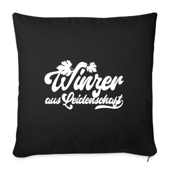 Winzer aus Leidenschaft - Motivation und Erfolg - Sofakissenbezug 45 x 45 cm - Schwarz - Vorne