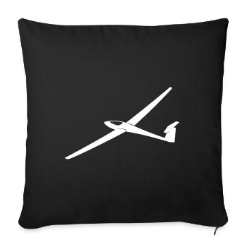 Glider Thermal - Autocollant Vintage Planeur - Housse de coussin décorative 45 x 45 cm - noir - Devant