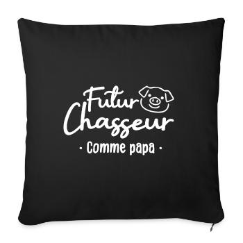 Futur chasseur comme papa - Housse de coussin décorative 45 x 45 cm - noir - Devant