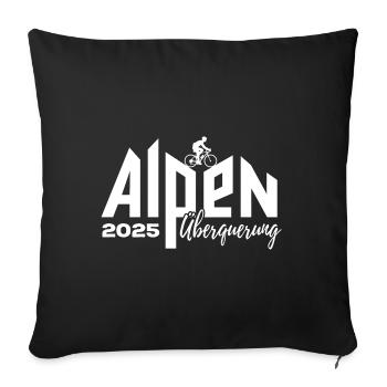 Alpenüberquerung Alpen Überquerung 2025 Rad - Sofakissenbezug 45 x 45 cm - Schwarz - Vorne