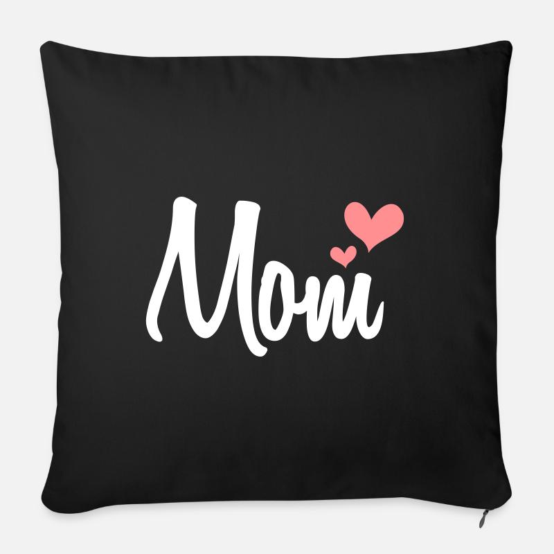 Maman - Housse de coussin décorative 45 x 45 cm - noir