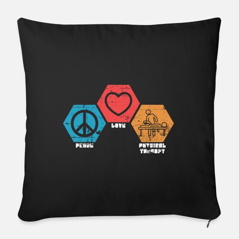 Hippie Physiotherapie - Sofakissenbezug 45 x 45 cm - Schwarz