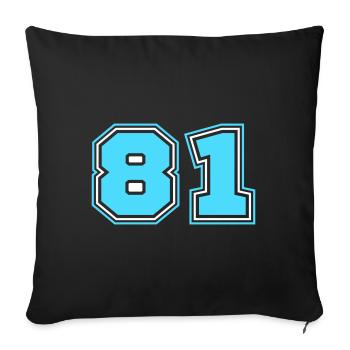 Numéro 81 - Housse de coussin décorative 45 x 45 cm - noir - Devant
