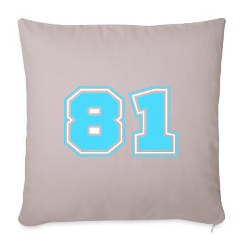 81 Number number - Sofa pillowcase 17,3'' x 17,3'' (45 x 45 cm) - light taupe - Front